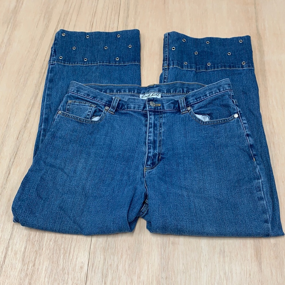 Birch hill women jeans 14 blue ankle crop